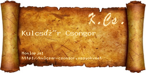 Kulcsár Csongor névjegykártya